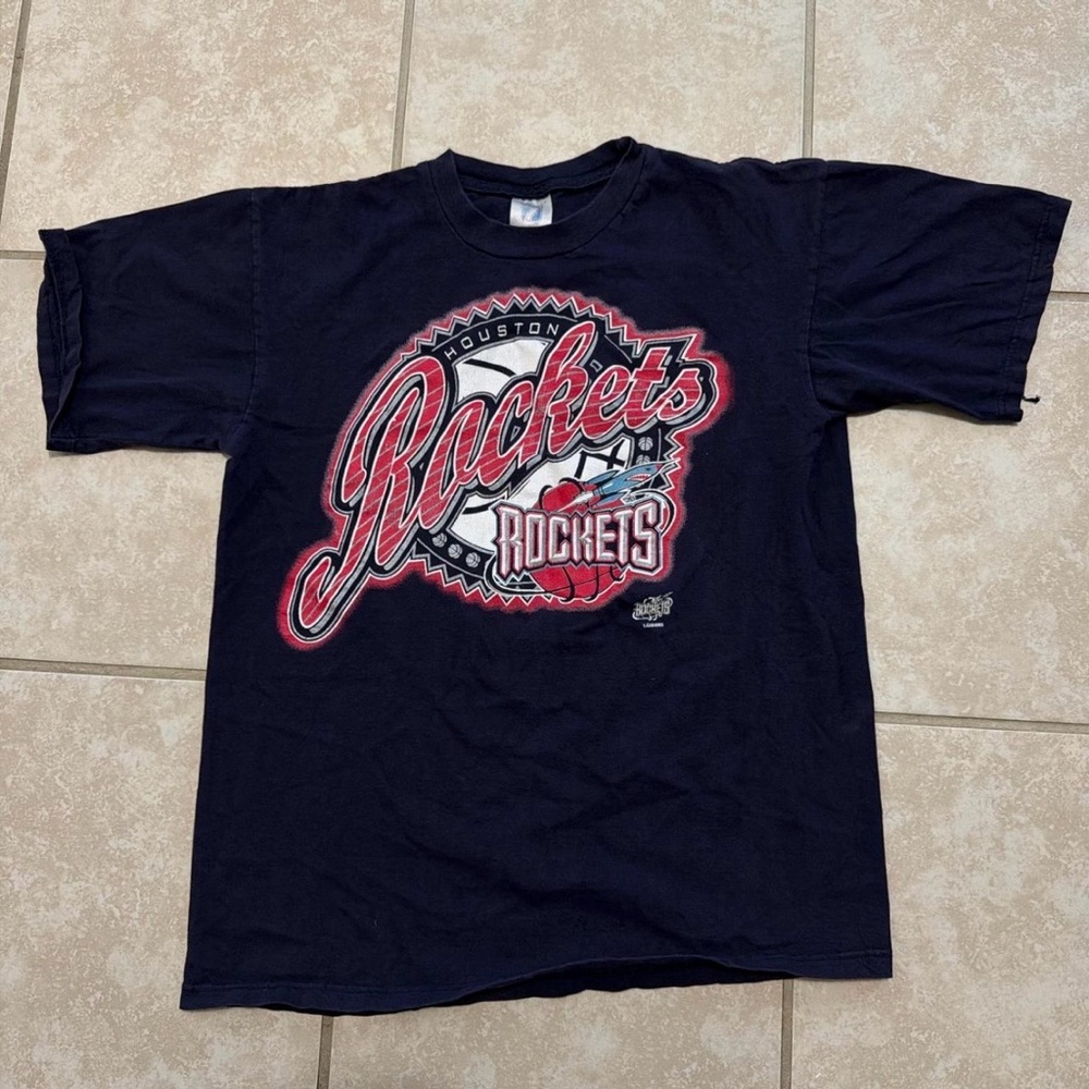 Vintage Houston Rockets Logo 7 Navy T-Shirt